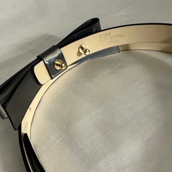 Kate Spade Dark Gray Leather Bow Belt - Picture 6 of 8